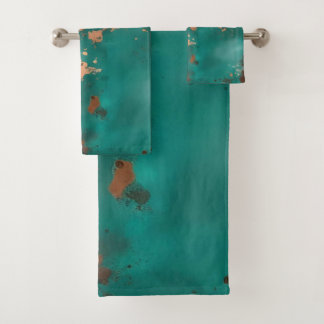 Teal en Brons Bad Handdoek
