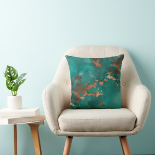 Teal en Brons Kussen