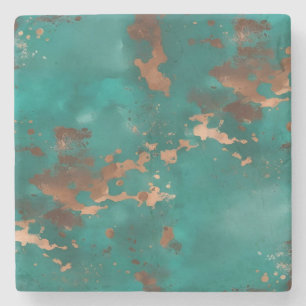 Teal en Brons Stenen Onderzetter