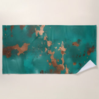 Teal en Brons Strandlaken