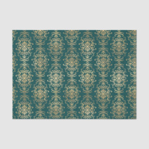 Teal en goud folie antiek tissuepapier