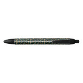 Teal en Goud Luipaard Serie Design 1 Zwarte Inkt Pen (Achterkant)