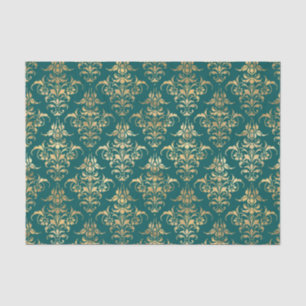 Teal en Goud Vintage Tissuepapier
