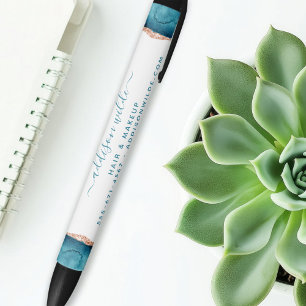 Teal En Goud Waterverf Zakelijke Zwarte Inktpen Inkt Pen