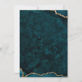 Teal en gouden agaten huwelijksjubileum kaart (Achterkant)
