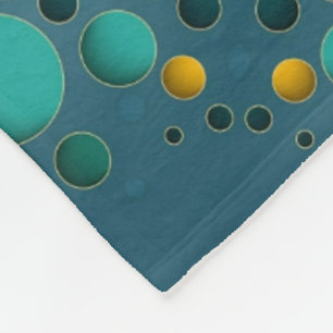 Teal En Gouden Bellen Abstracte Fleece Deken