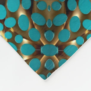 Teal En Gouden Bubble Dekbed Fleece Deken