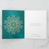 Teal en gouden Indiase verjaardagskaart Kaart (Binnen)