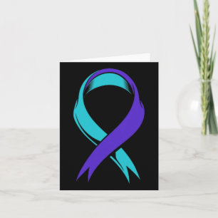 Teal En Paarse Verlies Van Opa Zelfmoordpreventie Kaart