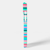 Teal en Roze Strepen Case-Mate iPhone Case (Achterkant / Links)