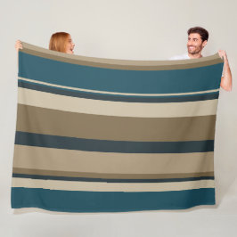 Teal en Toupe Cirkels    Fleece Deken