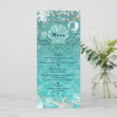 Teal Enchanted Sea Zeester & Bubbles Strandmenu Menu (Staand voorkant)