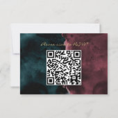 Teal et Burgundy Carton de réponse QR Code en aqua (Dos)