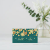 Teal et carte de visite de points de Bokeh d'or (Debout devant)