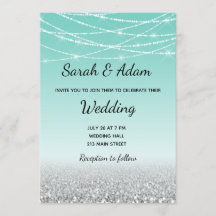 Teal et faire-part de mariage de parties