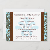 Teal et invitation Brown de Fête de la mariée de (Dos)