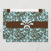Teal et invitation Brown de Fête de la mariée de (Devant / Derrière)
