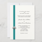 Teal et invitation de mariage de White Fleur de (Dos)