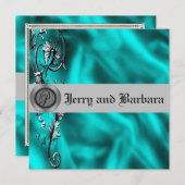 Teal et invitation de noces d'argent (Devant / Derrière)