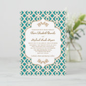 Teal et invitations marocaines de mariage d'or (Debout devant)