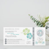 Teal et mariage de carte d'embarquement de fleur (Debout devant)