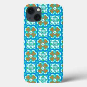 Teal Etnisch Patroon iPhone 13 Hoesje