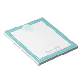 Teal Fancy Snowflake Personalized Holiday Notitieblok (Schuin)