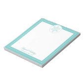 Teal Fancy Snowflake Personalized Holiday Notitieblok (Gedraaid)
