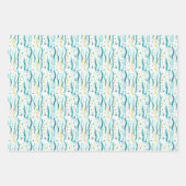 Teal Faux Gold Pattern Inpakpapier Vel (Voorkant 2)