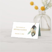 Teal Feather Arrow Bruiloft (Achterkant)