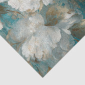 Teal Floral Seamless Decoupage Tissuepapier (Detail)