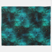 Teal Galaxy Serie Ontwerp 1 Fleece Deken (Voorkant (Horizontaal))