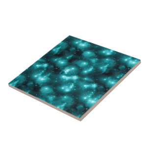 Teal Galaxy Serie Ontwerp 3 Tegeltje