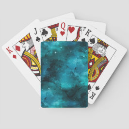 Teal Galaxy Series Design 7 Pokerkaarten
