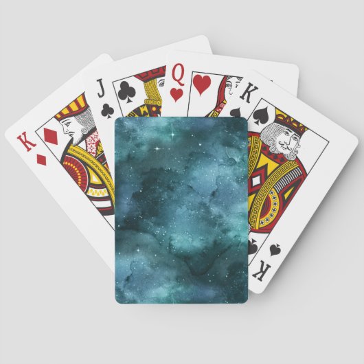 Teal Galaxy Series Design 7  Pokerkaarten (Achterkant)