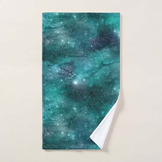 Teal Galaxy Series Design 8 (Serviette à main)
