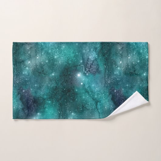 Teal Galaxy Series Design 8 (Serviette à main)