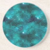 Teal Galaxy Series Design 8 Zandsteen Onderzetter (Voorkant)
