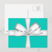 Teal Gift Card with Bow Postcard Briefkaart (Voorkant / Achterkant)