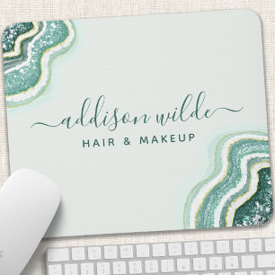 Teal Glitter Agate Geode Luxe Chic Muismat