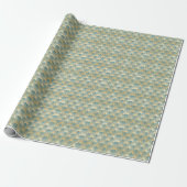 Teal gold pattern, fan feather pattern, Art Deco c Cadeaupapier (Uitgerold)