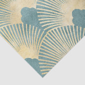 Teal gold pattern, fan feather pattern, Art Deco c Tissuepapier (Detail)
