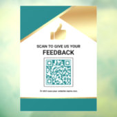 Teal Gold QR-code Klantfeedback Beoordeling Raamsticker (Vel 3)