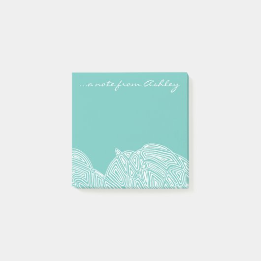 Teal golven post-it® notes (Voorkant)