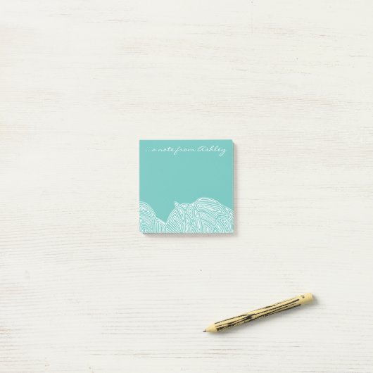 Teal golven post-it® notes (Op bureau)