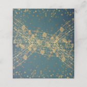 Teal Gouden Glitter Slingerlichten Bokeh (Buitenkant ongevouwen)