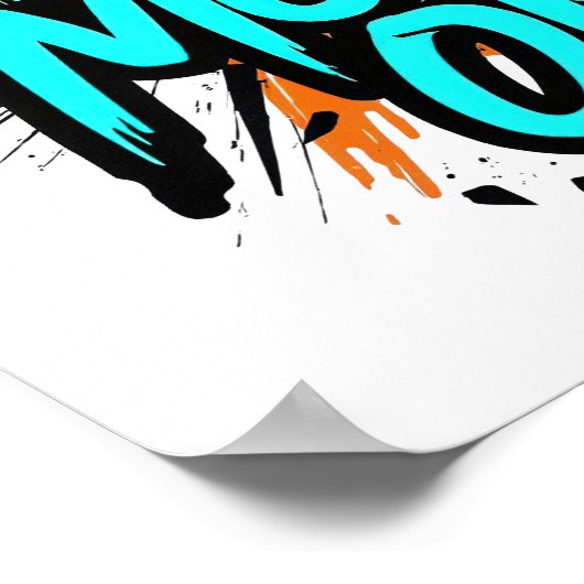 Teal Graffiti Style "Grind Mode On" Poster (Hoek)