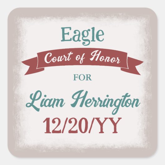 Teal Green, Burgundy Celebration Sticker (Voorkant)