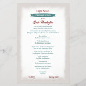 Teal Green & Burgundy Court of Honor Program Flyer (Voorkant)