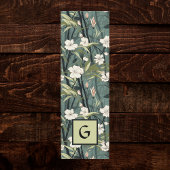 Teal Green Chinoiserie Initial Tropical Floral Yogamat